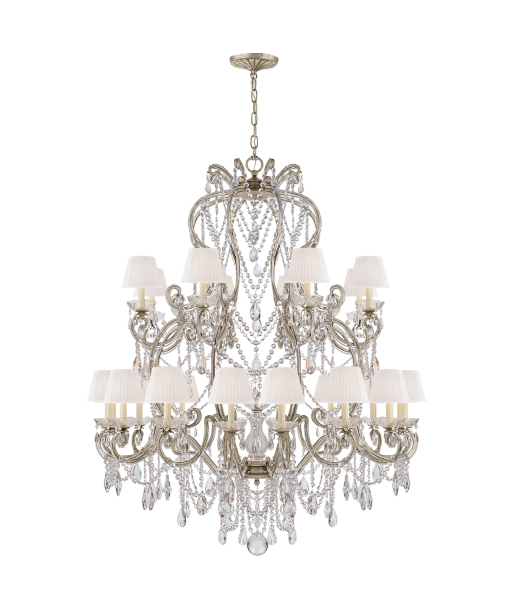 Lustre Adrianna Large Feuille d'Argent Antique de l' environnement