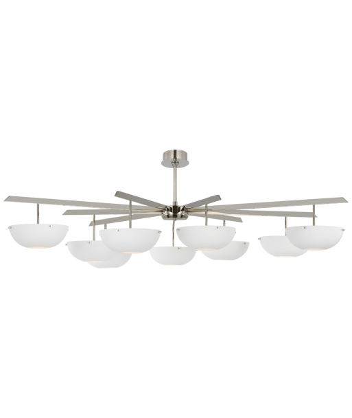 Lustre Valencia Grande 9 Nickel Blanc Mat Véritable concentré