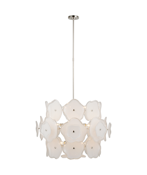 Chandelier Leighton Barrel Large Crème / Nickel pas cher chine