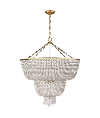 Lustre Jacqueline Large Laiton Verre Transparent Aerin Livraison rapide