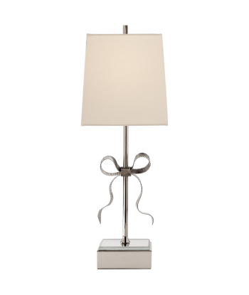 Lampe de table Ellery Gros-Grain Nickel Crème Economisez 