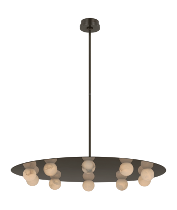 Lustre Pertica 36'' Dix lumières Bronze Albâtre la livraison gratuite