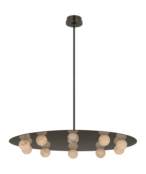 Lustre Pertica 36'' Dix lumières Bronze Albâtre la livraison gratuite