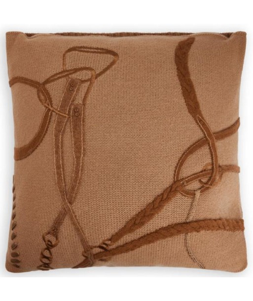 Coussin Equestrian Tricot Camel en linge