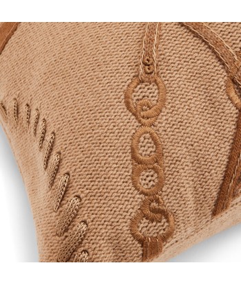 Coussin Equestrian Tricot Camel en linge