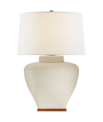 Lampe Isla Céramique Cuir Blanc Comparez plus de prix