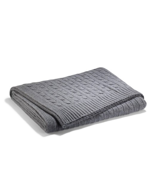 Plaid Cable Cashmere Twisted Modern Charcoal ou a consommer sur place